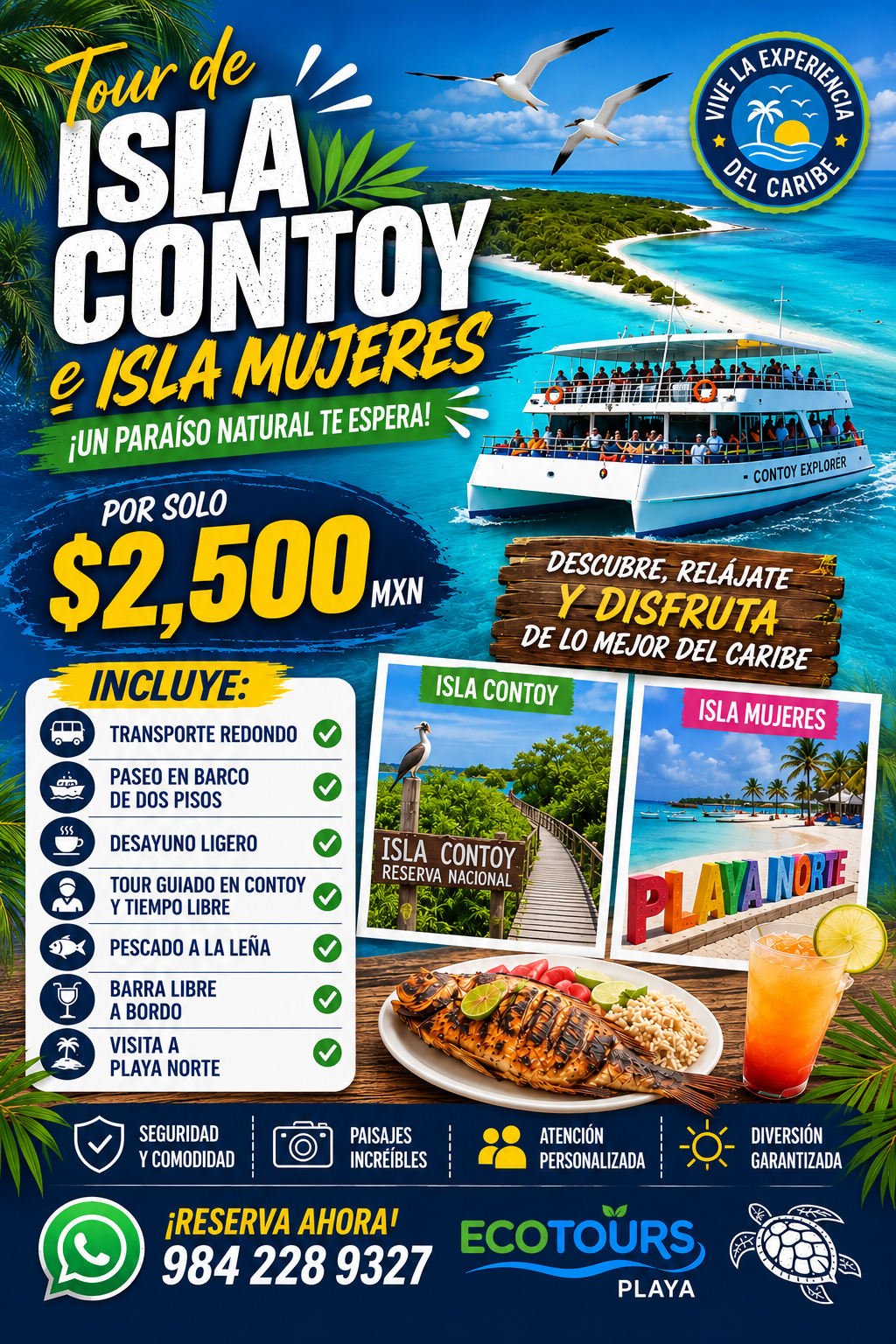 Isla Contoy 🏝️ + Isla Mujeres depuis Playa del Carmen