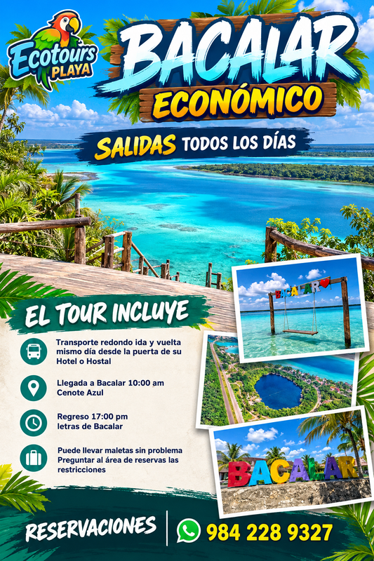 Bacalar Económico | Tour de un día → $1250 MXN
