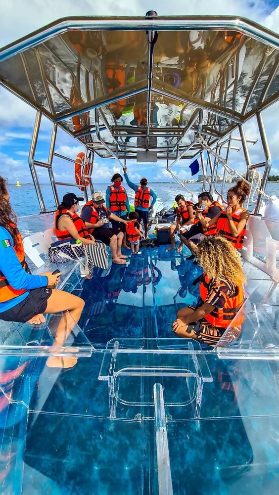 LANCHA TRANSPARENTE: Cozumel, Cancun o Isla Mueres