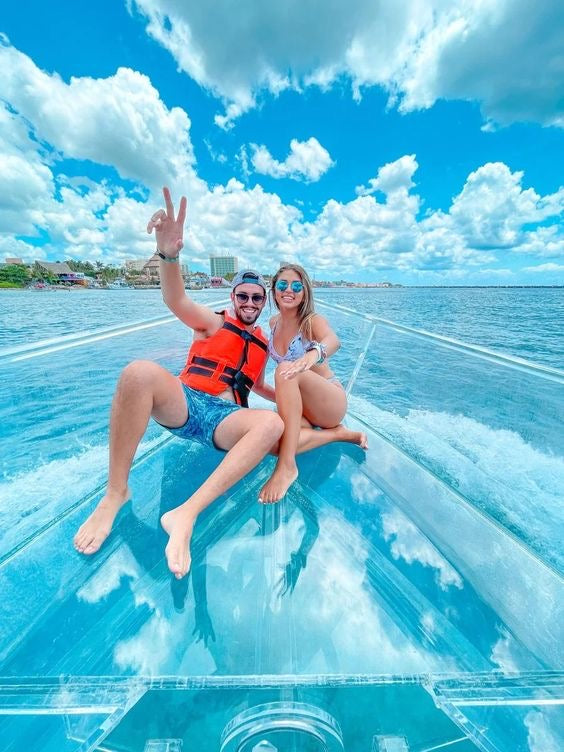 LANCHA TRANSPARENTE: Cozumel, Cancun o Isla Mueres