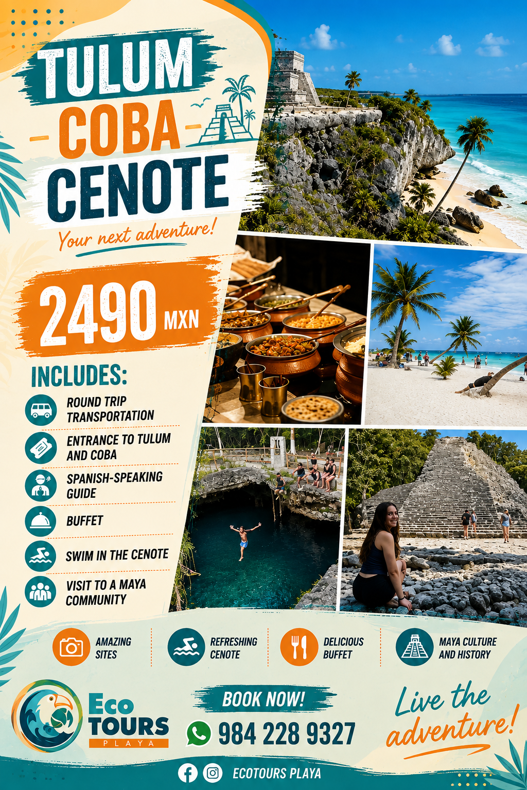 TULUM COBA CENOTE PLAYA PARAISO