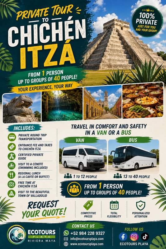Private tour to Chichen Itza plus cenote and Valladolid visit